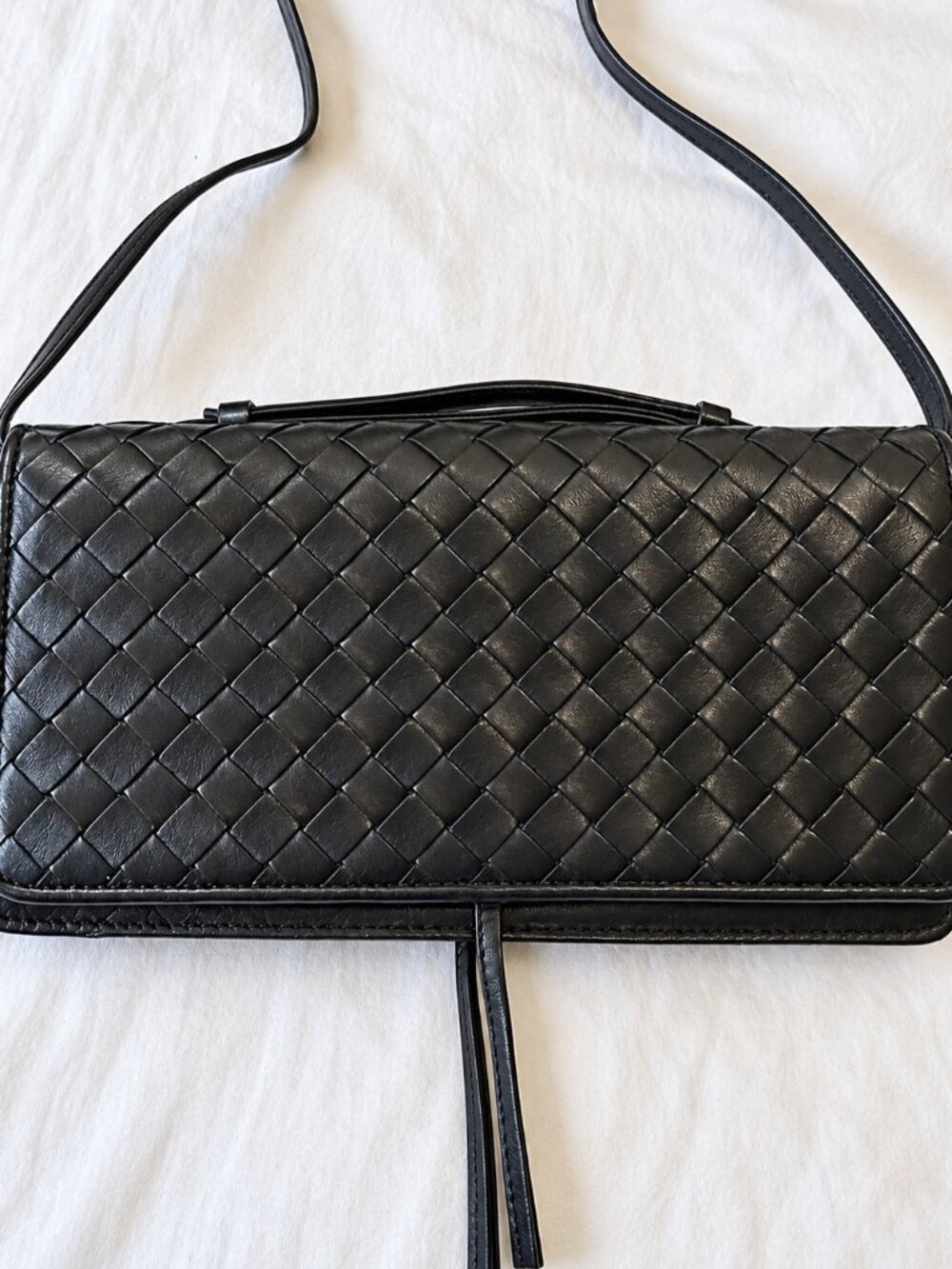 Bottega Veneta Vintage Intrecciato Leather Wallet Style Crossbody Bag